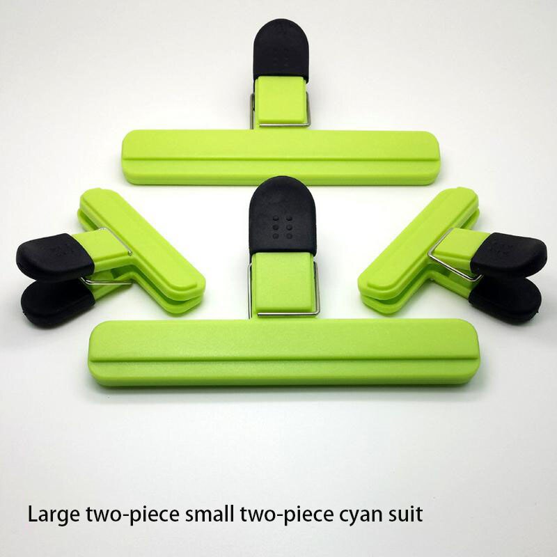 Universal Plastic Food Sealing Bag Clip Fresh Moisture-proof Snack Sealing Clip Postcard File Binder Clip Kitchen Tools: Cyan4PC