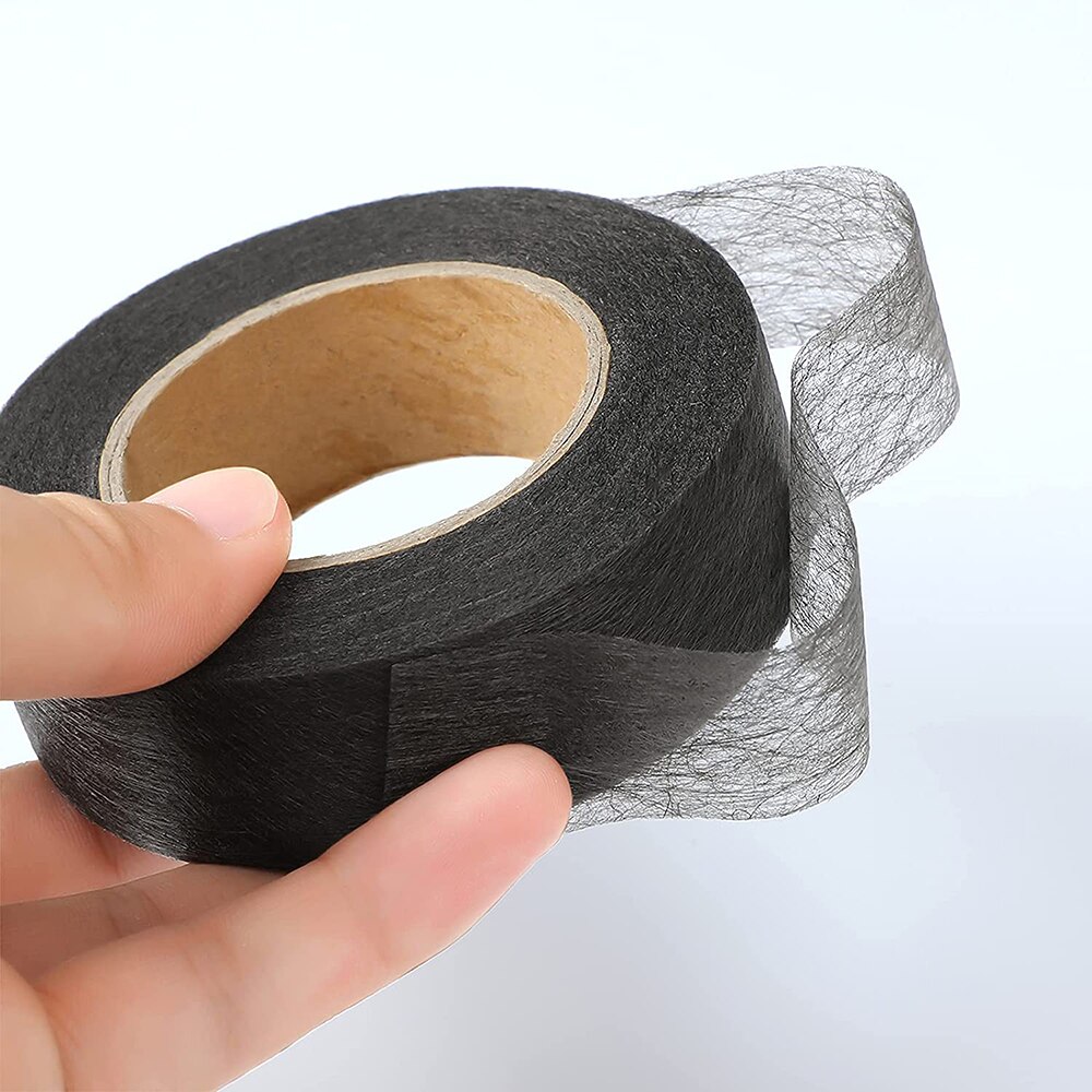 Cinta de fusión de tela de doble cara de 50M, dobladillo sin coser, cinta adhesiva de planchado para pantalones, vestidos, accesorios de ropa