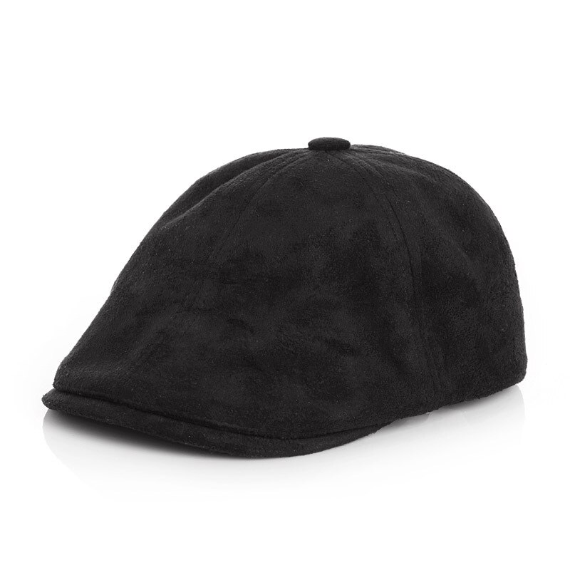 Berretti piatti classici per bambini Suedette berretto Vintage per ragazzi ragazze autunno inverno bambini cappelli a cuffia regolabili 2-6 anni: black