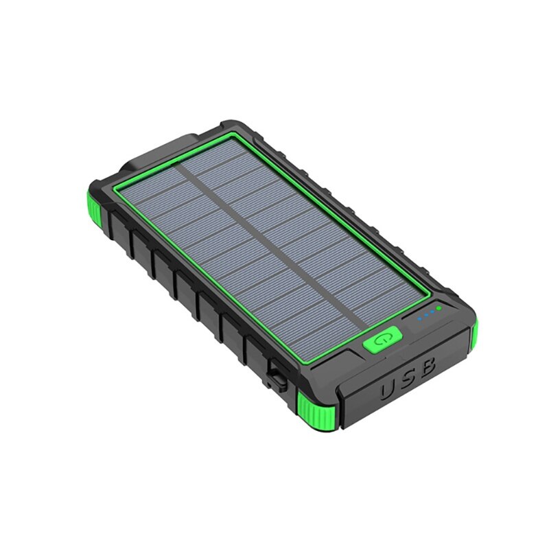 80000mAh Solar Power Bank Fast Charger Large Capacity Waterproof External Battery with Flashlight for Xiaomi Iphone Huawei: green