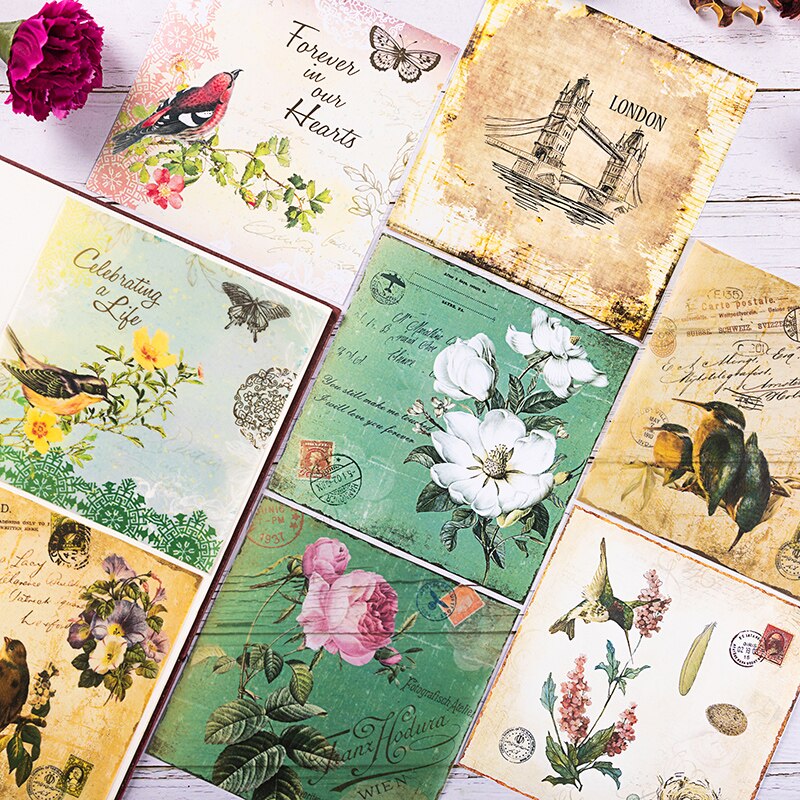 12 Stks/set Vintage Bloemen Velijn Papier Patroon Pack Voor Scrapbooking Gelukkig Planner Kaart Maken Junk Journal Project: I