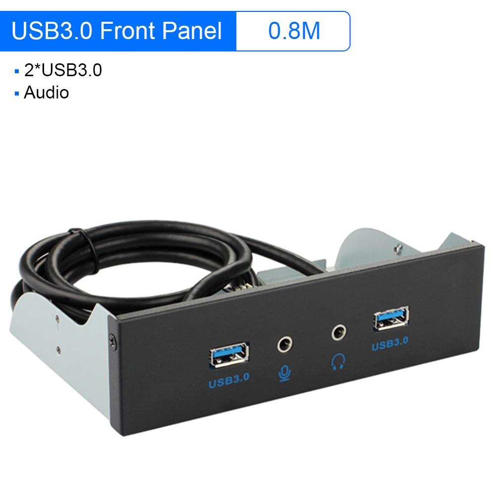 Desktop Chassis Front Panel USB Hub Connector Adapter 2 Port USB 3.0 5.25 inch Computer Case CD ROM Drive Bay Front Panel: 7