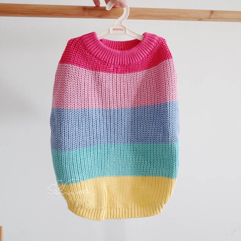 Varmt hundetøj vinter regnbue kæledyr hund sweater fede hunde frakke fransk bulldog kæledyr tøj til små mellemstore hunde hvalpe kostume mops: Xl
