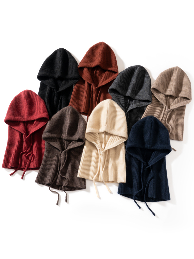 Ull kasjmir strikket hette lue skjerf luer dame menn vinterhals varm balaklava hodeplagg luer unisex 4 farger