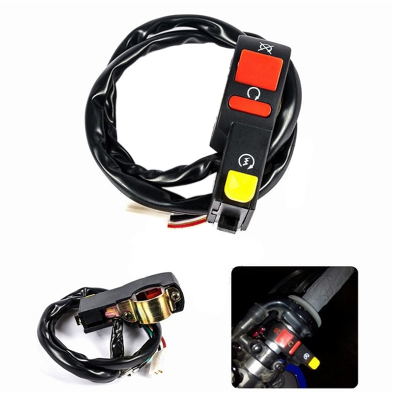 Bouton marche/arrêt électrique pour moto, 1 pièce, interrupteur de démarrage/arrêt pour Dirt ATV Quad, adapté au guidon de 7/8 pouces