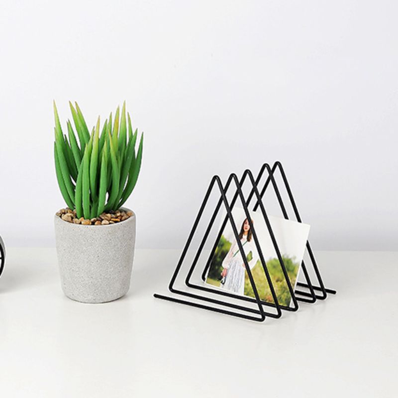 Nordic Triangle Shape Simple Book Support Stand Desktop Storage Rack Shelf Home Decor Magazine Holder