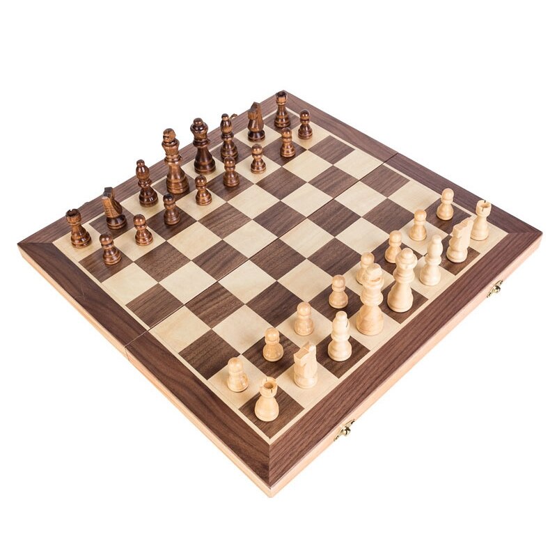 Træ skak skakbrikker netic skak underholdning brætspil: Default Title