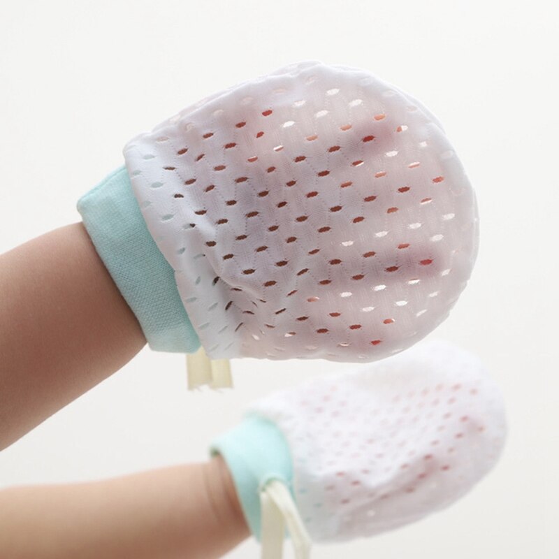 Newborn Anti Scratching Mittens Summer Breathable Mesh Baby Gloves Kids Protection Face Cotton Anti-Scratch Gloves Mittens