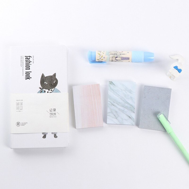 1 piece (75 pieces) marble sticky note notepad convenient sticker school mark office supplies two colors 2 specifications