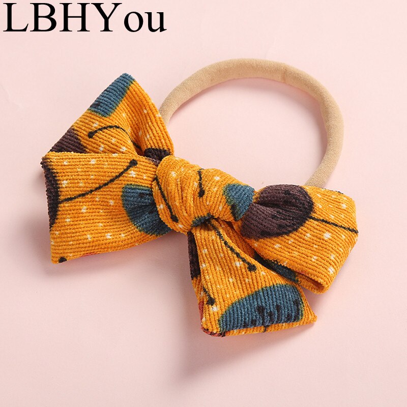 1pc meisjes luipaard corduroy nylon hoofdbanden pasgeboren baby meisjes dunne elastische nylon strikken haarbanden haaraccessoires