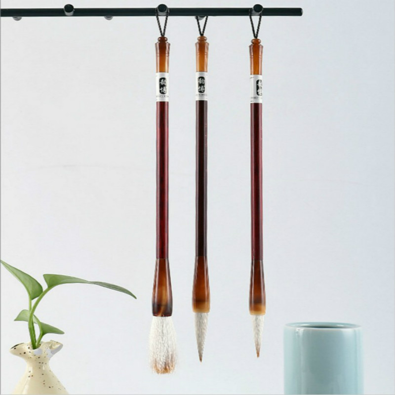 Calligraphy Brush Set 3pcs Chinese Woolen&Weasel Multiple Hair Painting Brush Beginners Calligraphy Writing Brushes Tinta China