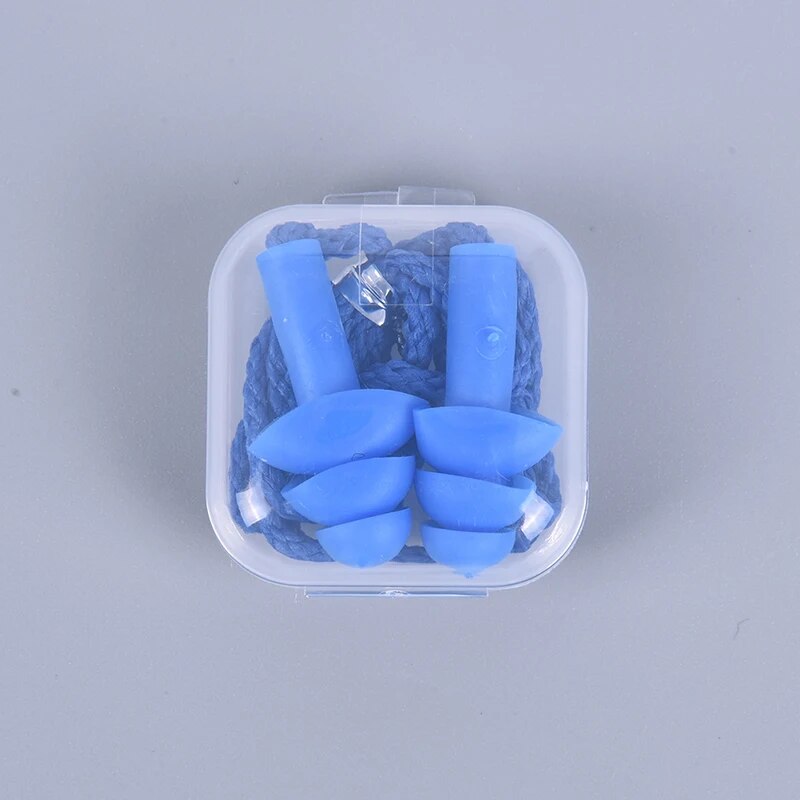 1 Pc Silicone Ear Plugs Sleep Earplugs Noise Reduction Swimming Earplugs With Rope For Men Women Diving Underwater Ear Plugs: WHITE