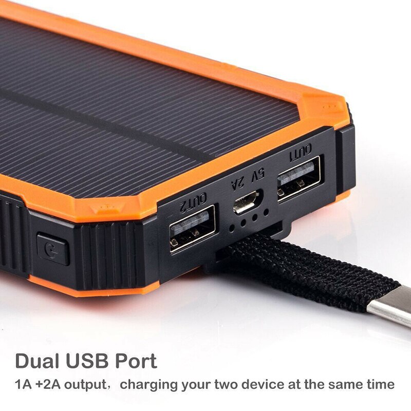 Zonne-energie Bank Waterdichte Case Kits Dual Usb Solar Battery Charger Externe Box Zaklamp Mini Powerbank Voor Smartphone