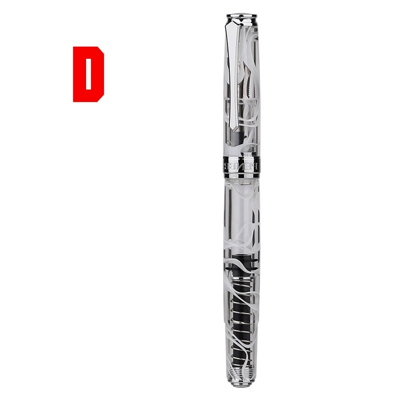 PENBBS 500 de acrílico colorido pluma estilográfica con émbolo Clip de plata Punta fina F escribir fuente bolígrafos la escuela de artículos de oficina: D