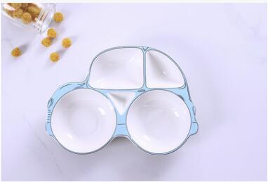 Assiette en céramique créative en forme de voiture, meilleure , vaisselle pour enfants, fruits secs sains, assiette à Dessert, bons pour enfants, 1215: light blue