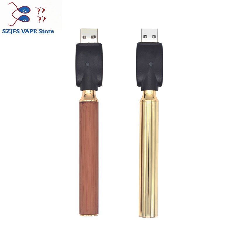 sub two BK batterey 650mah 900mah Vape Pen USB Charger Vape Battery Gold Wood 510 Wire Crystal Pack for CBD Thick Oil Cartridge