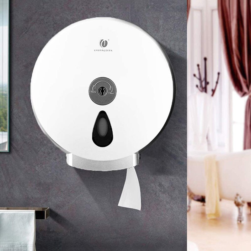 Wall-Mounted Bathroom Big Tissue Dispenser Round Roll Paper Towel Holder Paper Towel Dispenser Storage Box