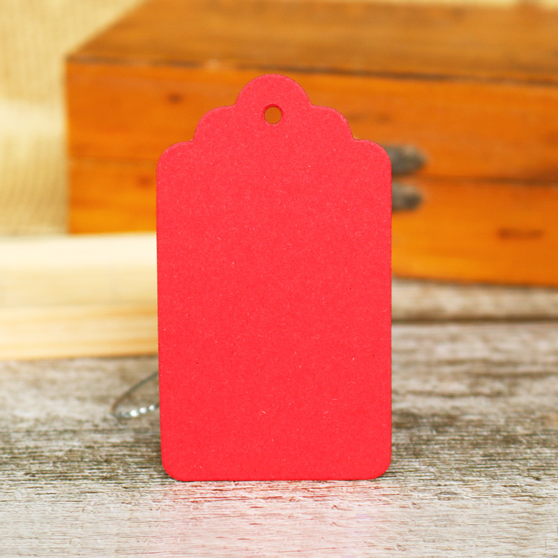 50 stuks Rood Papier Tags Blanco Prijs Label Tags Trouwbedankjes Box Decoratieve Tag 4x7cm DIY Ambachten Kleding Kledingstuk Tags