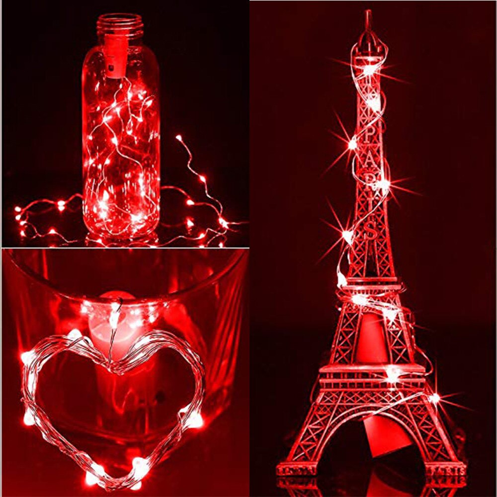 2M 20LED Solar Cork Wine Bottle Stopper Copper Wire String Lights Fairy Lamps Wedding Party DIY Decoration Light String