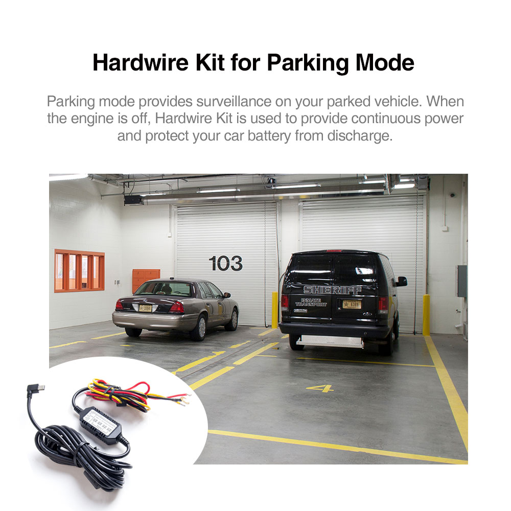 Viofo Original HK4 para A119Mini/ A229/ T130/ WM1 Dash Cam ACC Hardwire Kit Cable 3 cables para modo de estacionamiento