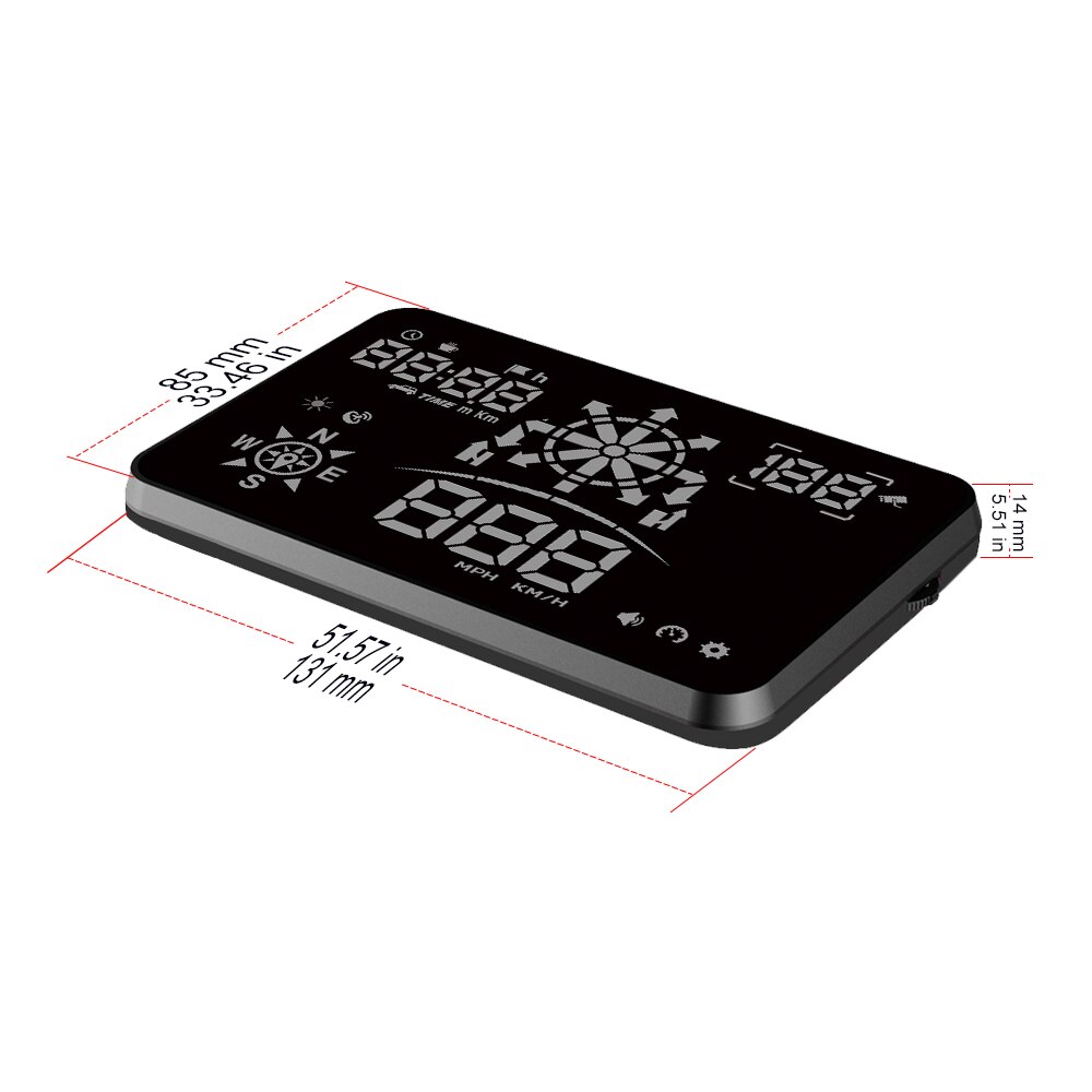 HUD H8 Head-up display Speedometer Car Windscreen Speed Projector Overspeed RPM Voltage Alarm Car electronic car alarm