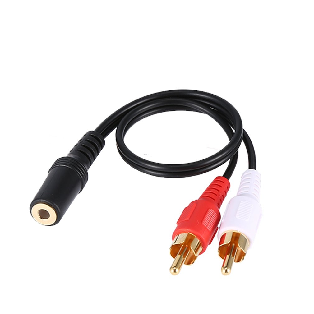 Universal 3.5mm Stereo Audio Female Jack to 2 RCA Male Socket to Headphone 3.5 Y Adapter Cable 25cm