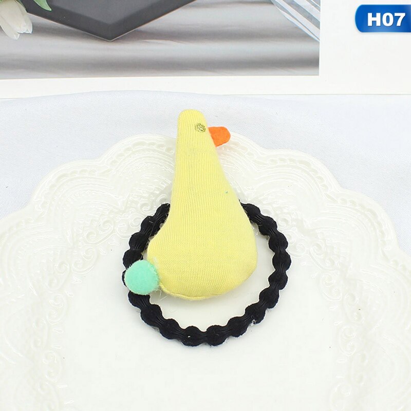 Coletero grande de dibujos animados en 3D para mujer y niña, juguete de felpa de animales, junta de bambú, banda de goma, soporte decorativo para fotos: HDR5570H07