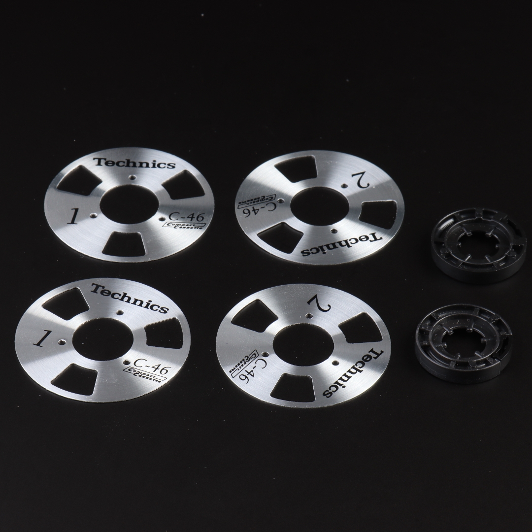 DIY Homemade (Aluminum) Reel To Reel Cassette for Audio Recording Cassette Tape - Gold Silver (Pack of 4 Reels + 2 Wheel): Khaki