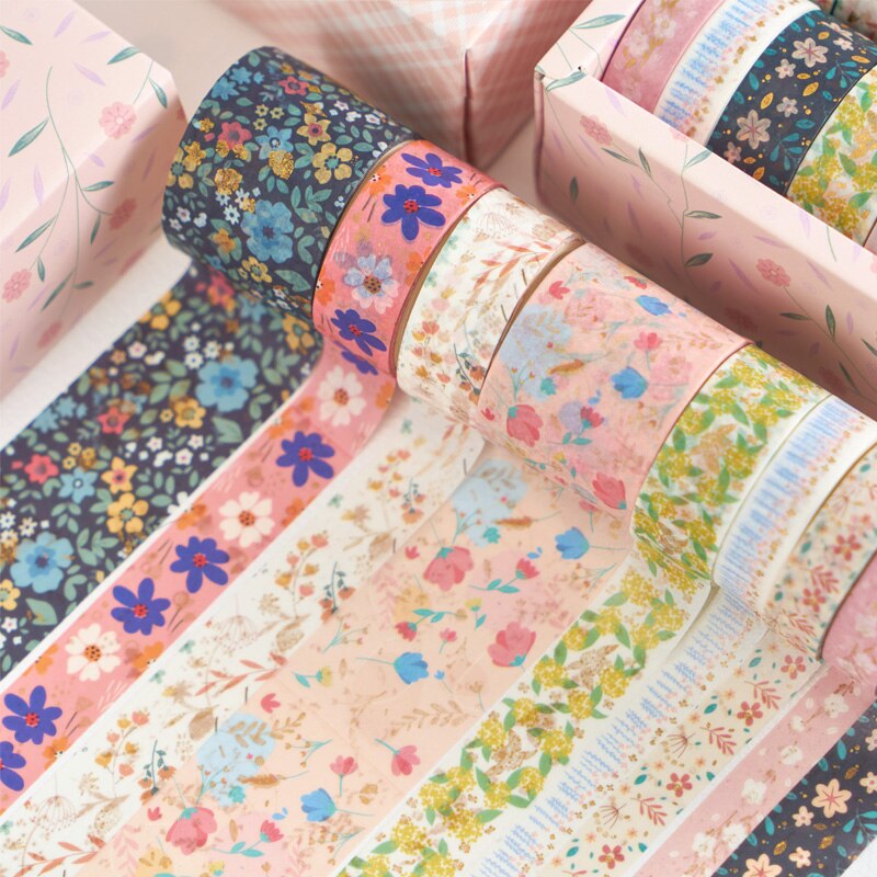 Juego de 10 rollos de cinta Washi dorada de estilo chino, cinta adhesiva de estilo chino, álbum de recortes, agenda, papelería: Full Of Vigour