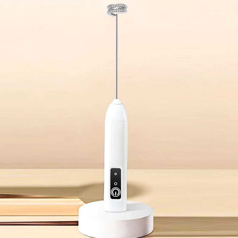 Xiaomi wiederaufladbarer elektrischer Schneebesen mit Ständerhalterung, 3 Geschwindigkeiten, verstellbarer Handschneebesen, Getränkemixer, Milchaufschäumer für Kaffee: Weiß