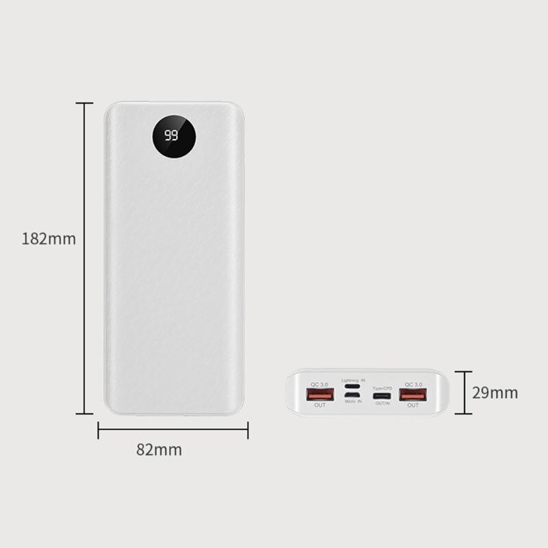 Funda para banco de energía QC 3,0, carga rápida, batería externa 3,0, caja de carga rápida, accesorios