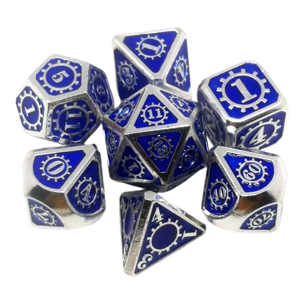 7Stck polyedrisch Multi-einseitig Metall Pro Drachen Waage DnD Pfadfinder RPG würfelt: 08