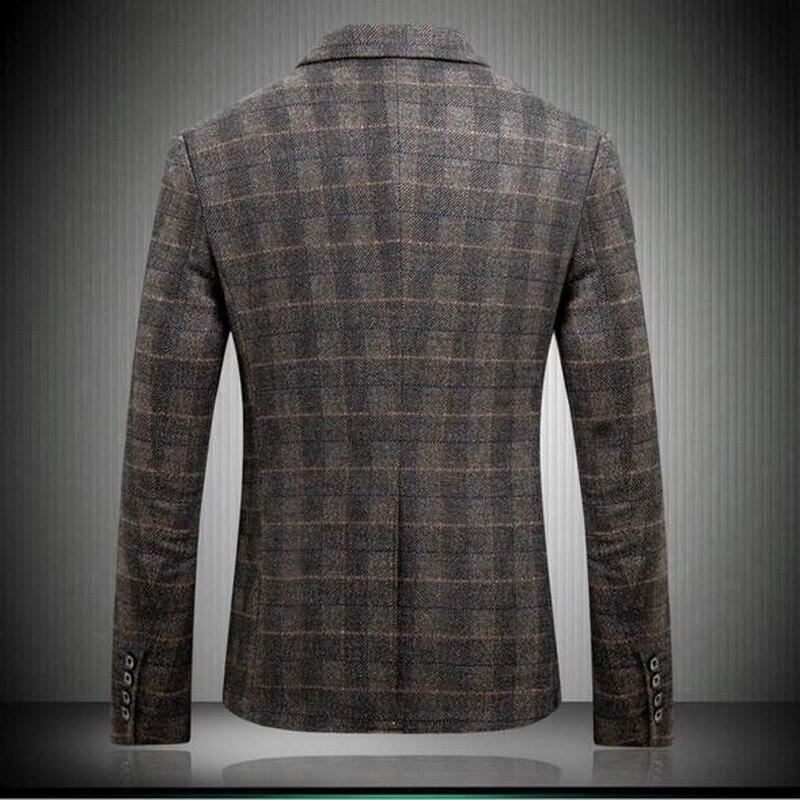 VXO Thick plaid Blazers Men lattice Formal jacket Popular Men Dress Blazers Homme Terno Masculin