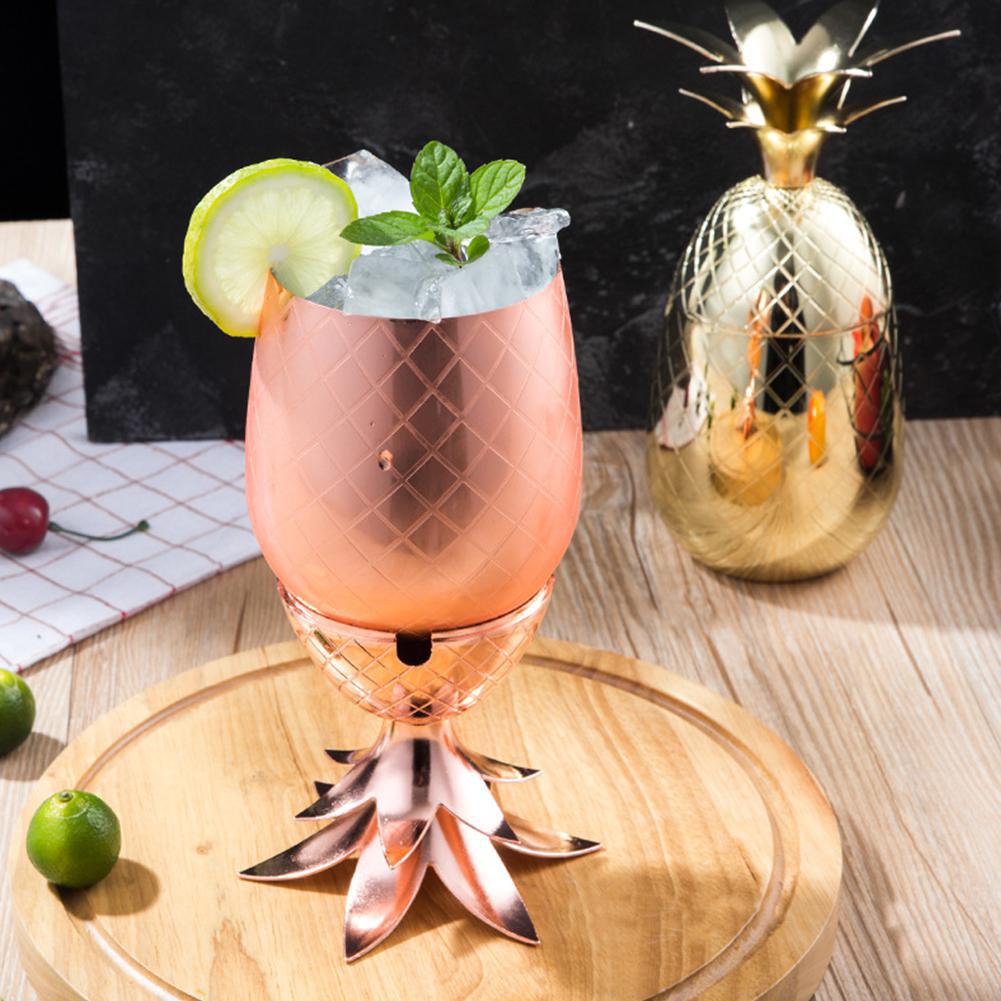 Décoration en verre de Cocktail d'acier inoxydable de forme d'ananas