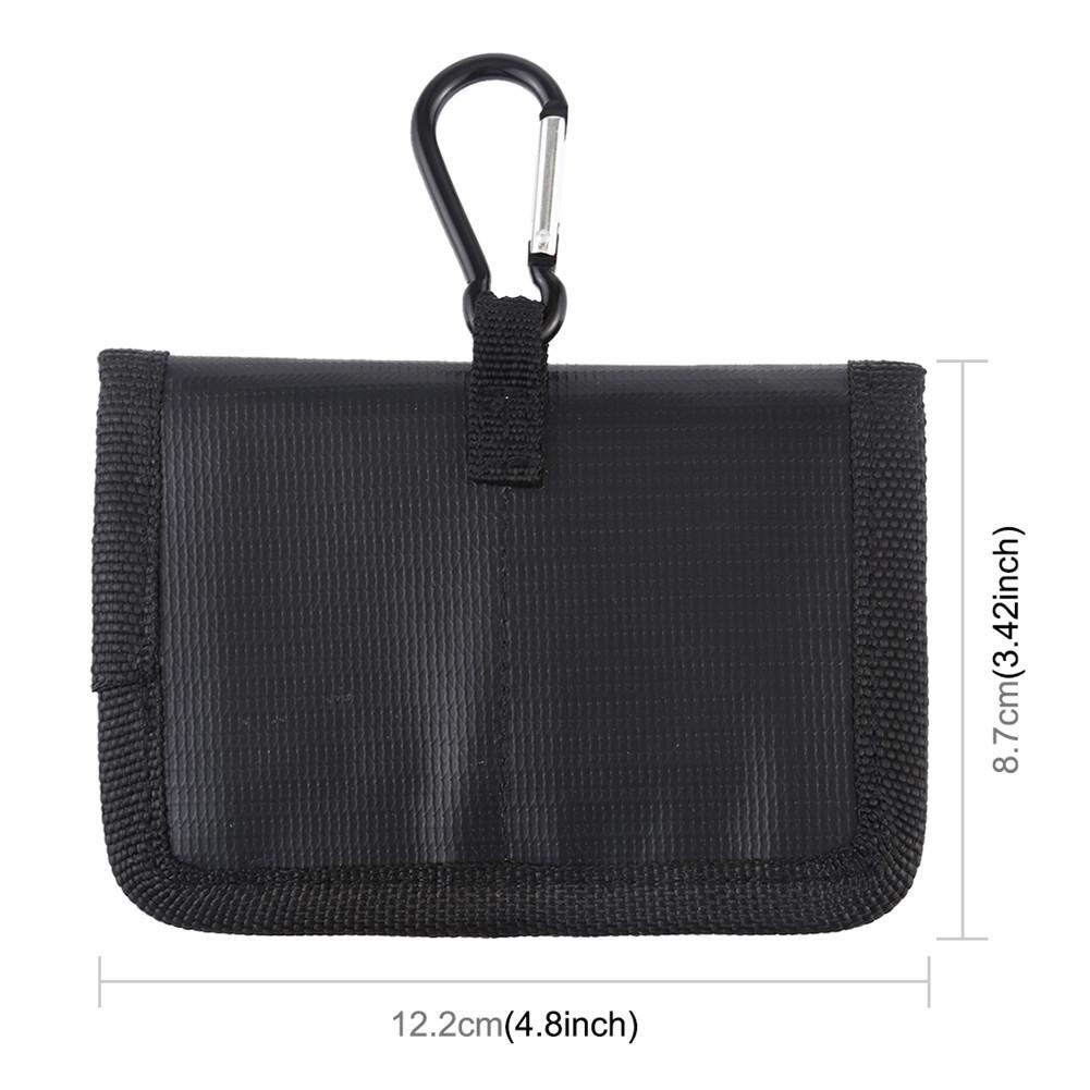 Lithium Battery Explosion-Proof Pouch Safety Protection Storage Bags with Carabiner for Camera Battery