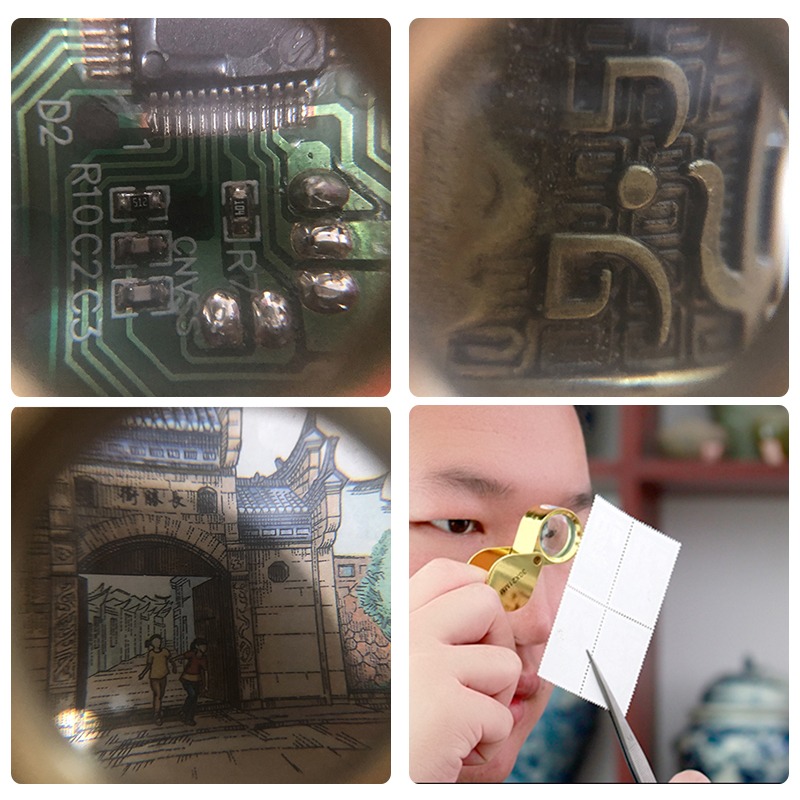 Folde smykker lup bærbar forstørrelsesglas lommestørrelse dejlige smykker lup briller 30x forstørrelse metal