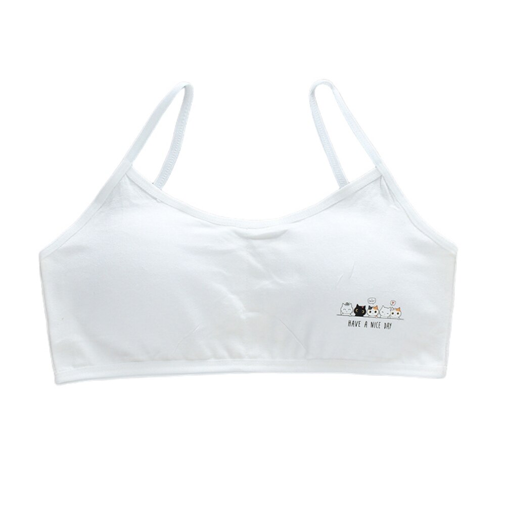 Bobora Girls Sports Bra Kids Cotton Teenage Underwear Young Girl Training Bra Sports Student Thin Cup Teen Bra: W1