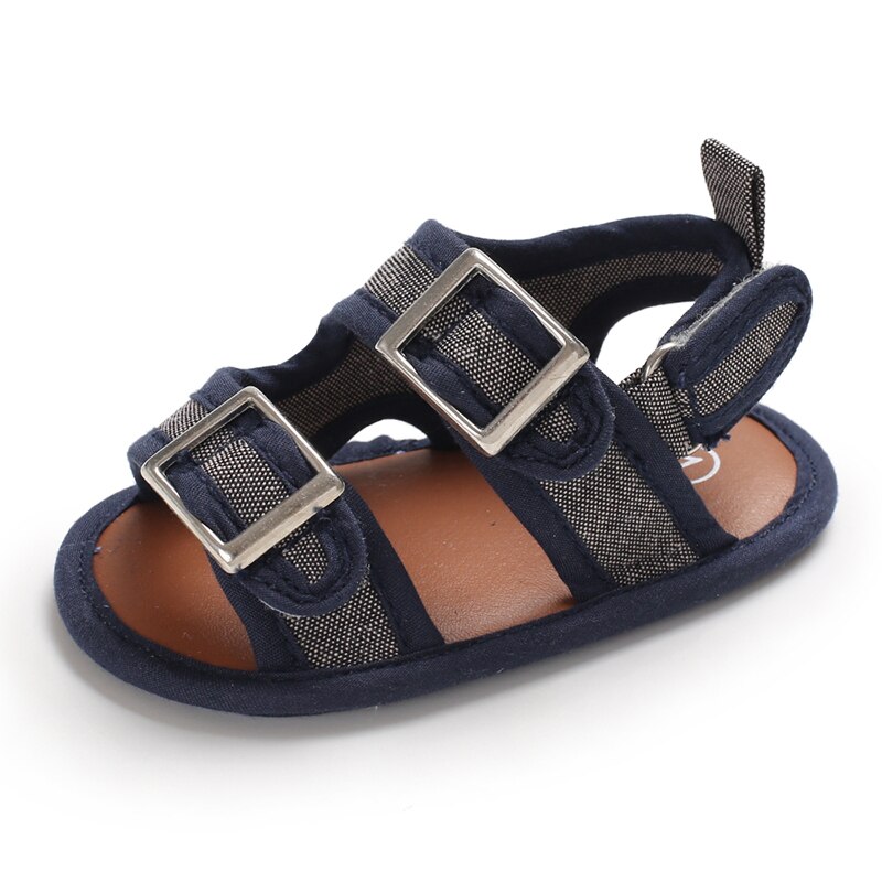 Sandalias de verano Unisex para bebés y niños, zapatos de tela vaquera de lona, zapatos suaves para niños y niñas de 0 a 2 años, zapatos para recién nacidos que caminan por primera vez: Gris / 13-18 meses