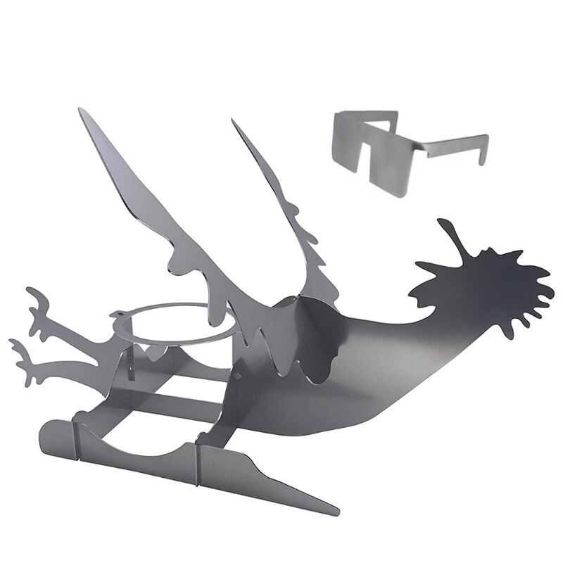 Draagbare Motorfiets Stijl Kip Houder Grill Rack Bbq Rvs Indoor Outdoor Gebruik Kip Roosteren Bbq Grill: C