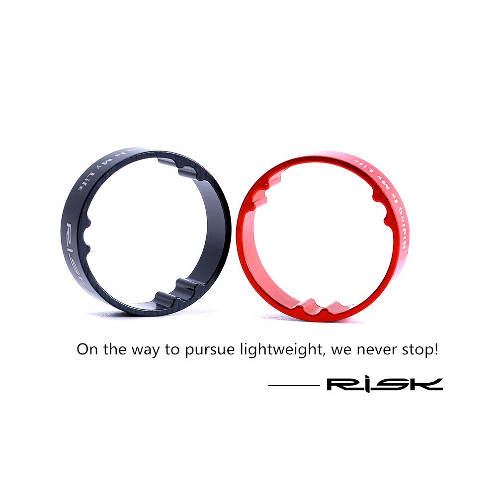 RISK-arandelas para horquilla de bicicleta, espaciadores para manillar, accesorio de ciclismo, ajuste de 5/10mm, aleación de aluminio