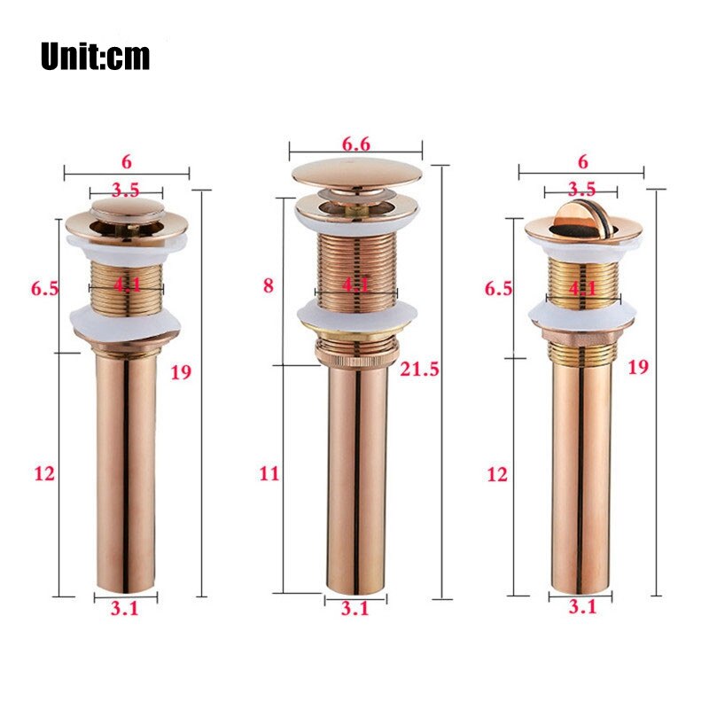 QUANXUNHE Bathroom Sink Drain Stopper Vessel Vanity Pop Up Drain Overflow Gold Matt Black Chrome Bronze Rose Gold tub shroom
