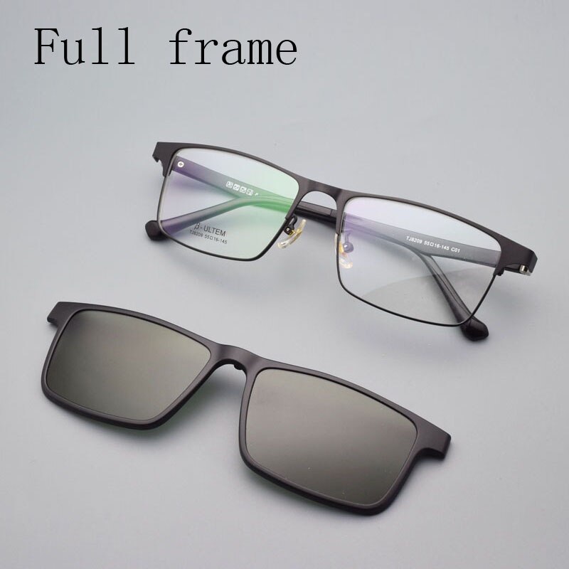 Halv ramme briller mænd med spænde polariserende solbriller magnet rustfrit stål nattesyn beskyttelsesbriller køre recept