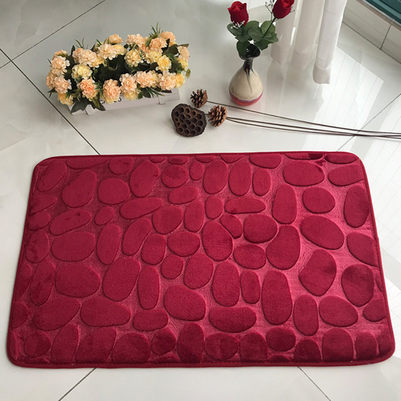 Alfombra de baño con relieve de adoquines, alfombras antideslizantes en lavabo, alfombra de suelo lateral para bañera, felpudo para cuarto de ducha, almohadilla de espuma viscoelástica