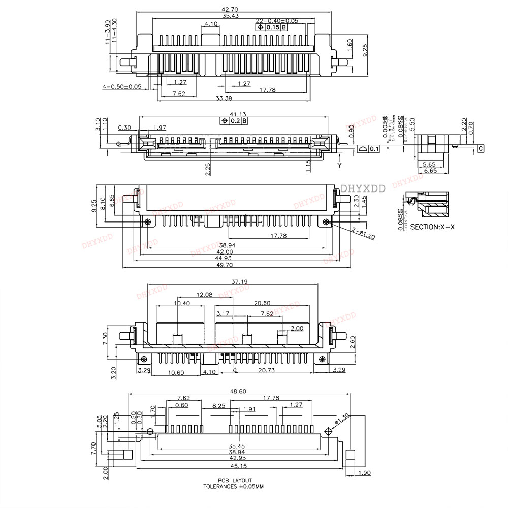 1-10pcs 7+15 Pin 22Pin Right Angle SMT Male Sata Connector Socket For Hard Drive HDD