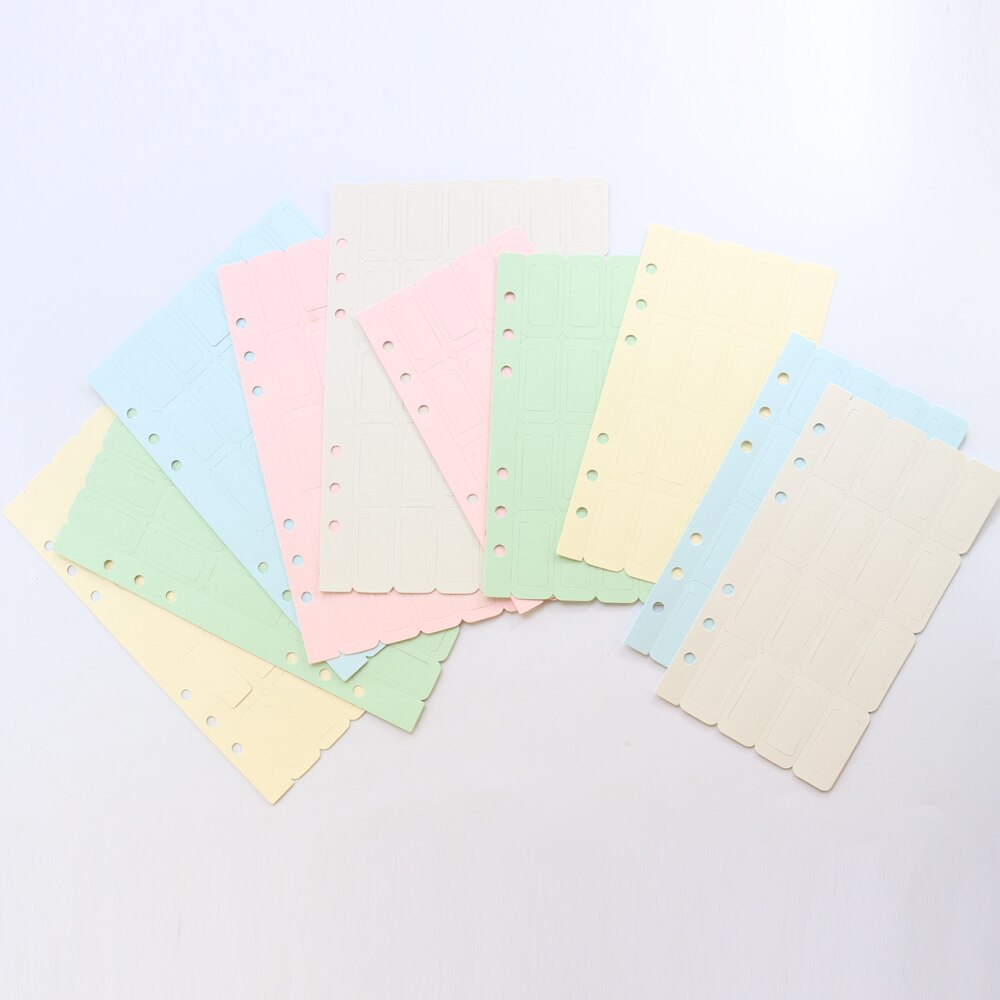 Domikee classic basic index divider label set for 6 holes binder diary planner notebooks,can write bookmark stationery,150pcs