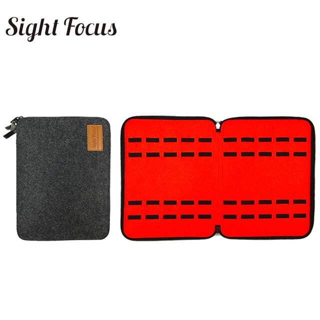 40 -fack filt ur organisatör låda klock förvaringsväska påse dubbel lager klock låda för apple watch armband band organizer hållare väska: Mörkgrå röd