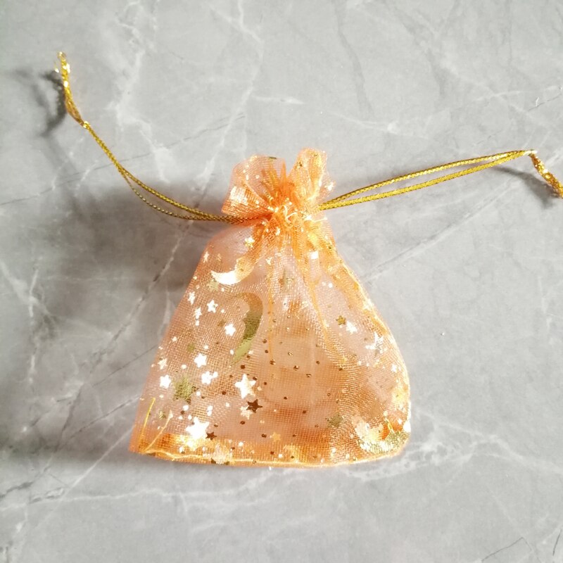 500 sztuk Star Moon Organza torby na prezenty woreczek na etui na biżuterię Mini saszetka sznurek do przechowywania opakowanie biżuterii na torebki torby ekspozycyjne