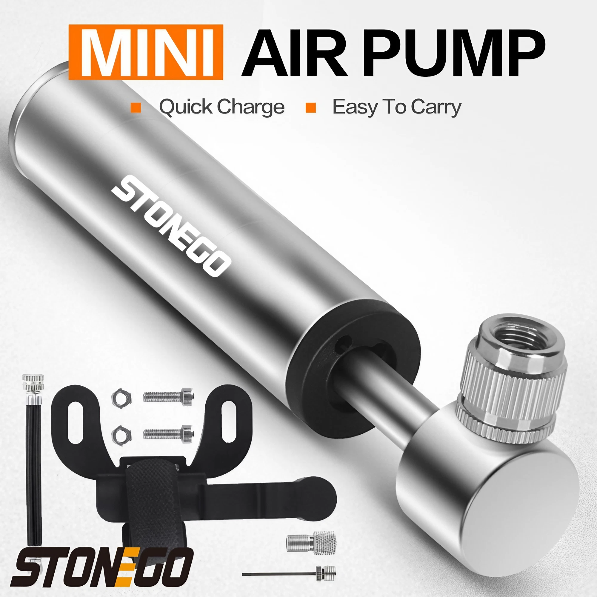 Tragbare Pocket-Bike-Pumpe, 120 PSI, Hochdruck, Mini-Fahrradpumpe, passend für Presta/Schrader-Ventil, ultraleichte Fahrradreifenpumpe