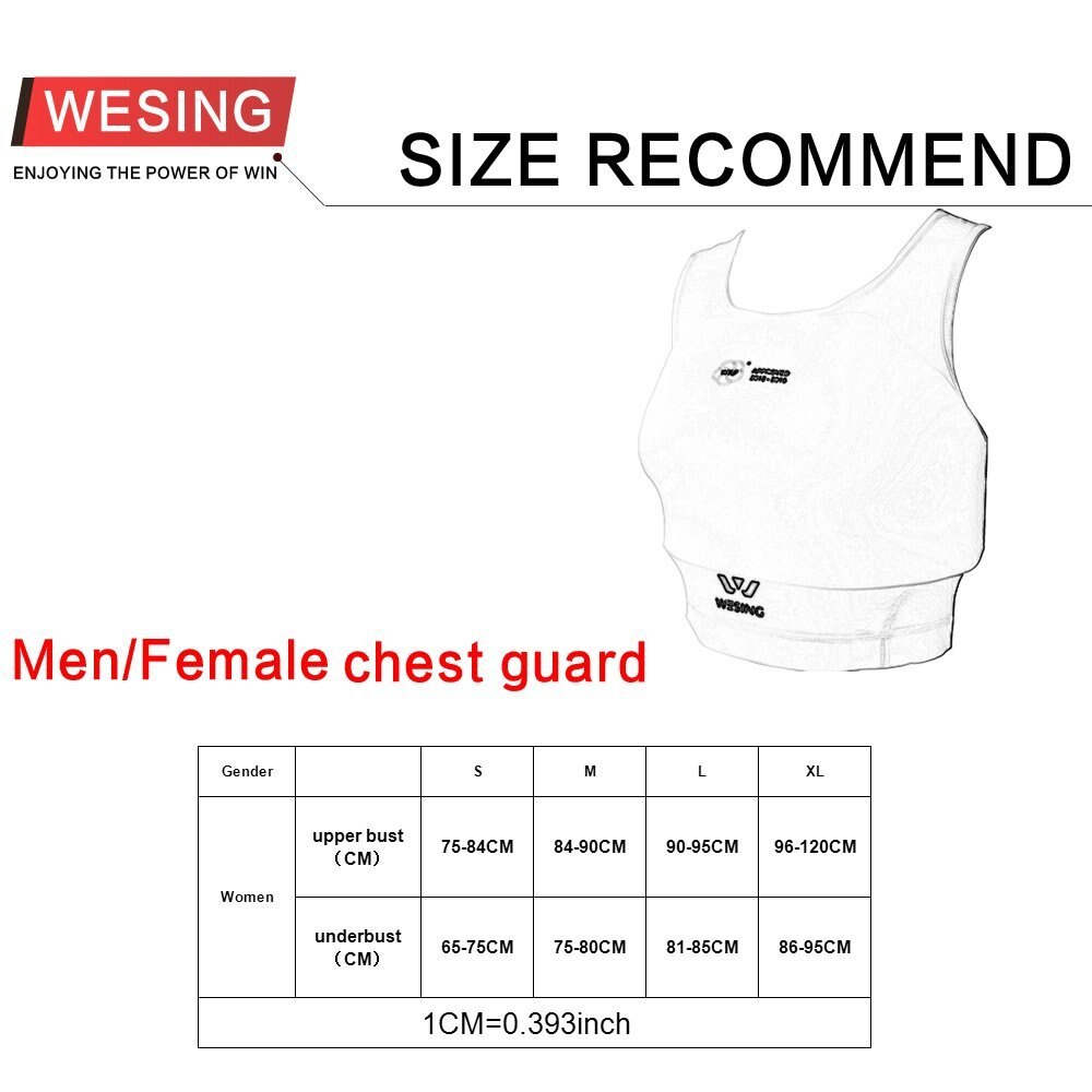 Protector de pecho de Karate para mujeres, Protector corporal de boxeo aprobado por WKF