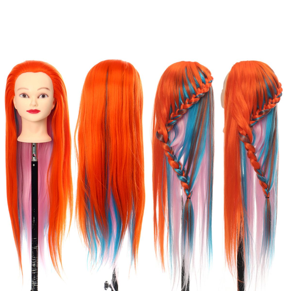 70cm Training Head For Salon Hairdressing Mannequin Dolls Hairstyles Styling Head With Clamp Can Be Curled Hair